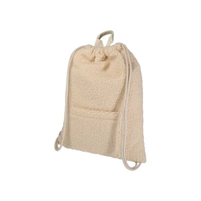 Bear plecak sherpa ściągany na sznurek z recyklingu z certyfikatem GRS o pojemności 9l-Naturalny – Gift Design