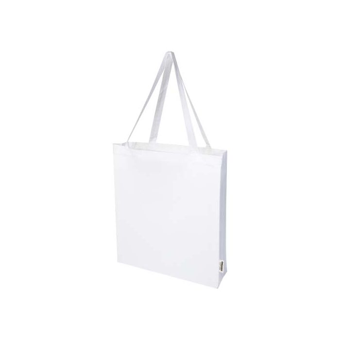 Odisha organiczna torba na zakupy z certyfikatem OCS o gramaturze 180 g-m² z pełnym dnem, 14 l -Biały – Gift Design