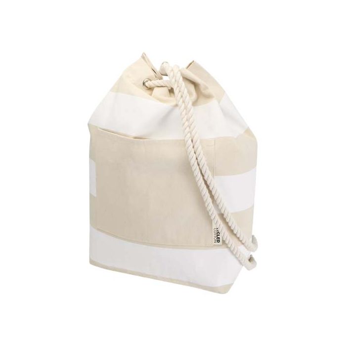 Torba żeglarska typu duffel Florida o pojemności 15 l, wykonana z recyklingowanej tkaniny z recyklingu z certyfikatem GRS o g-Biały – Gift Design