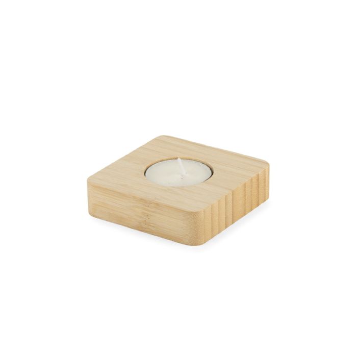 Świecznik bambusowy z tealightem LUMOS – Gift Design