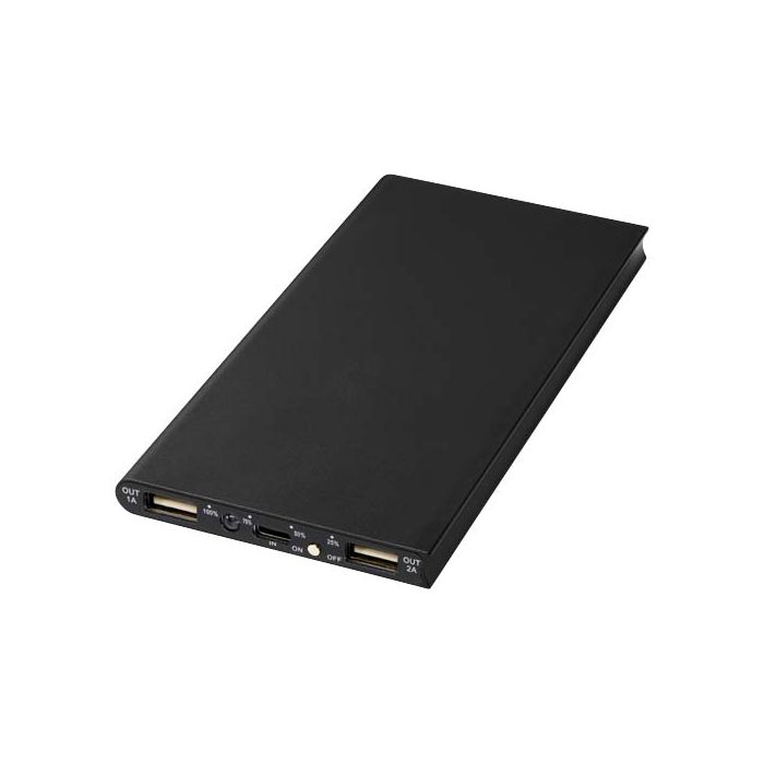Aluminiowy powerbank Plate 8000 mAh-Czarny – Gift Design