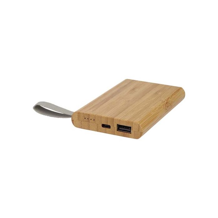 Powerbank Tulda o pojemności 5 000 mAh wykonany z bambusa-Naturalny – Gift Design