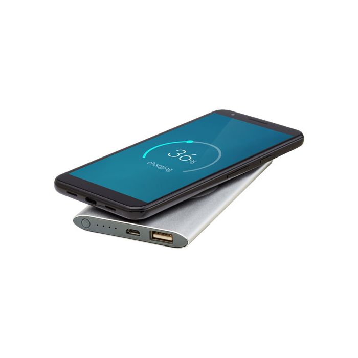 Juice bezprzewodowy powerbank 4000 mAh -Srebrny – Gift Design