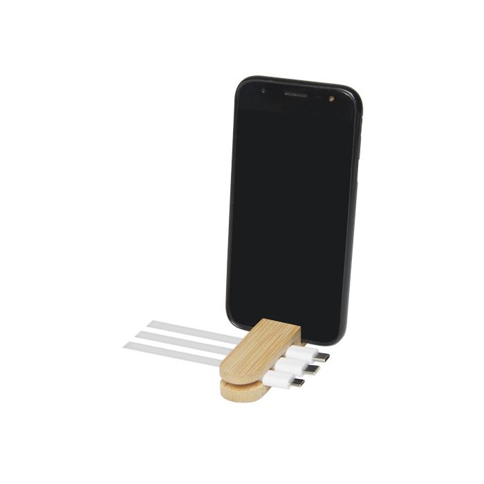 Bambusowy organizer na kable Edulis -Beżowy – Gift Design