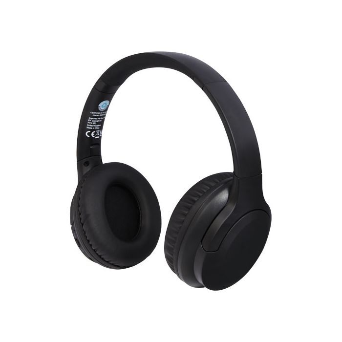 Loop słuchawki Bluetooth® z tworzyw sztucznych pochodzących z recyklingu-Czarny – Gift Design
