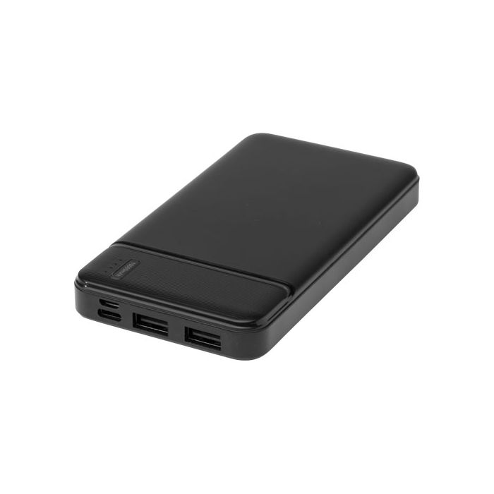 Loop powerbank o pojemności 10 000 mAh z tworzyw sztucznych pochodzących z recyklingu -Czarny – Gift Design