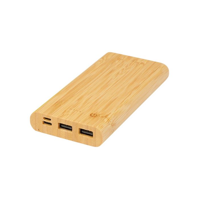 Powerbank Tulda o pojemności 10,000 mAh wykonany z bambusa-Naturalny – Gift Design