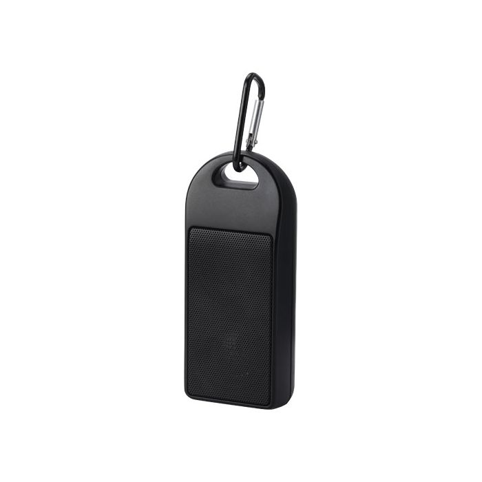 Omni głośnik Bluetooth® IPX4 o mocy 3 W z tworzyw sztucznych pochodzących z recyklingu z certyfikatem RCS-Czarny – Gift Design