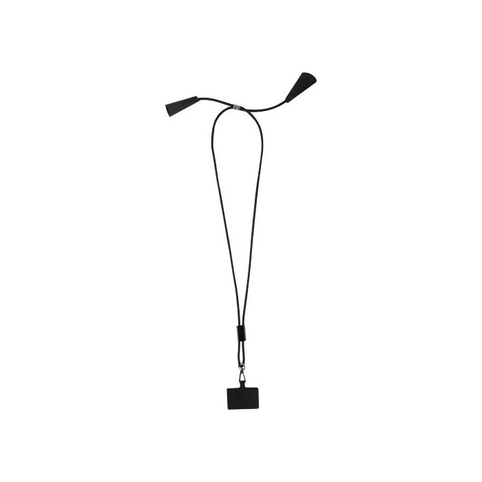 Funi smycz do smartfona z tworzyw sztucznych pochodzących z recyklingu z wbudowaną funkcją synchronizacji danych i kablem 5 w-Czarny – Gift Design