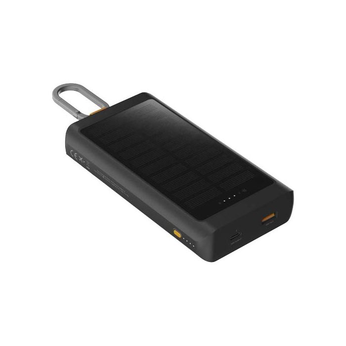 Xtorm XG2S101 Go2 powerbank solarny o pojemności 10.000 mAh i mocy 15 W ze światłem -Węgiel drzewny – Gift Design