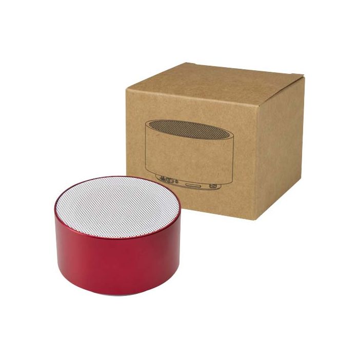 Ankaa bezprzewodowy głośnik Bluetooth® o mocy 3 W z recyklingowanego aluminium-Czerwony – Gift Design