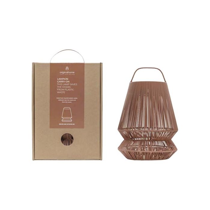 Originalhome Lampion przenośny abażur z recyklingu-Ceglasty czerwony – Gift Design