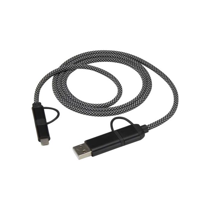 SMART 65 W, magnetyczny kabel ładujący 5 w 1, długość 100 cm, certyfikowany zgodnie ze standardem RCS -Czarny – Gift Design