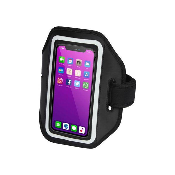 Odblaskowa bransoletka na smartfon Haile z przezroczystym etui-Czarny – Gift Design
