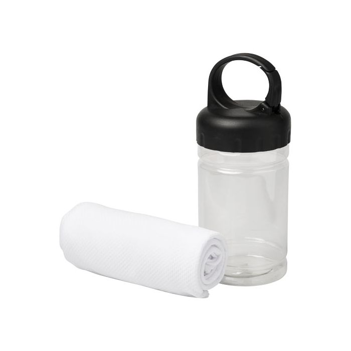 Ręcznik chłodzący Remy w pojemniku-Biały – Gift Design