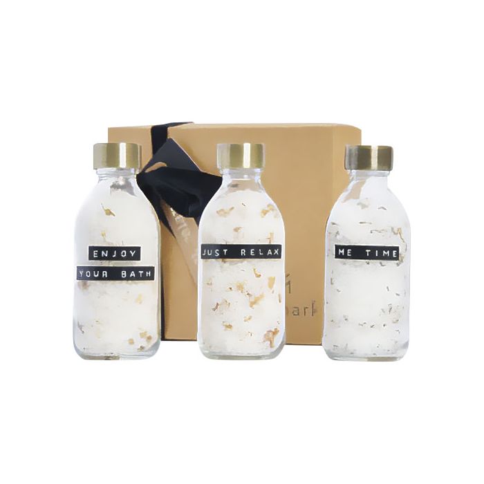 Wellmark Just Relax 3-częściowy zestaw soli do kąpieli, każda o pojemności 200 ml -Przezroczysty klarowny – Gift Design