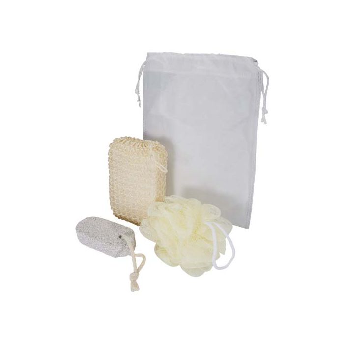 3-częściowy zestaw akcesoriów kąpielowych Harmony-Naturalny – Gift Design