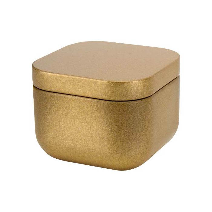 Tindra kwadratowa świeca w puszce o zapachu wanilii-Złoty – Gift Design