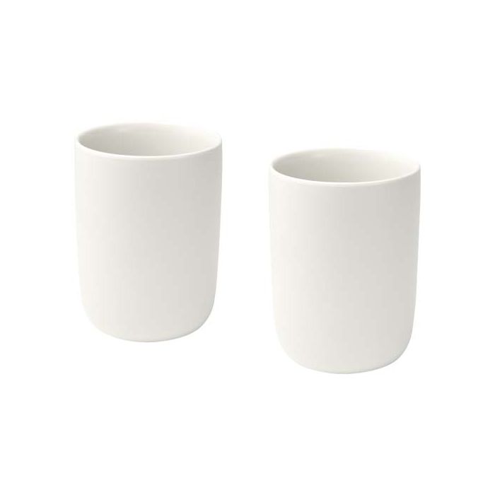 Male kubki ceramiczne o pojemności 350 ml - zestaw 2 sztuk-Biały – Gift Design