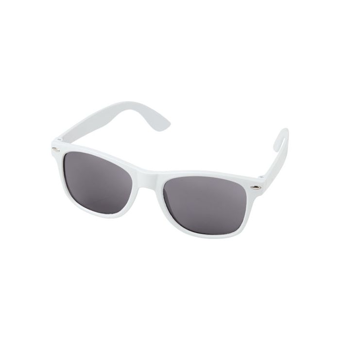 Okulary przeciwsłoneczne z plastiku PET z recyklingu Sun Ray-Biały – Gift Design
