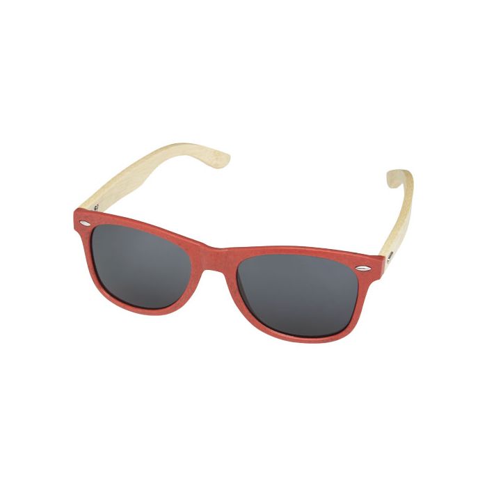 Okulary przeciwsłoneczne z bambusa Sun Ray-Czerwony – Gift Design