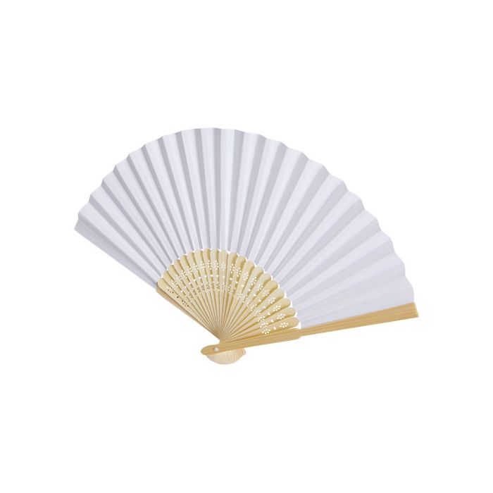 Wachlarz Carmen z bambusa i papieru-Biały – Gift Design