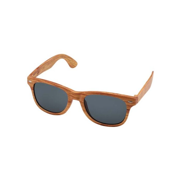 Okulary przeciwsłoneczne Mira z oprawkami z imitacji drewna-Naturalny – Gift Design