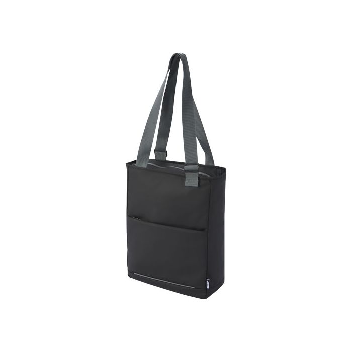 Aqua wodoodporna torba na zakupy o pojemności 14 l na 14-calowego laptopa wykonana z materiałów z recyklingu z certyfikatem G-Czarny – Gift Design