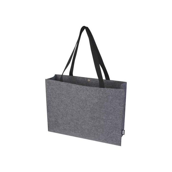Felta torba z dnem na zakupy wykonana z filcu z recyklingu posiadającego certyfikat GRS o pojemności 20 l-Średni szary – Gift Design