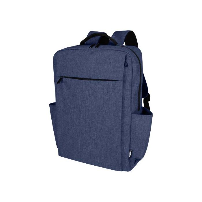 Libra plecak na laptopa o przekątnej 15 cali o pojemności 15 l wykonany z materiałów z recyclingu z certyfikatem GRS-Melanż granatowy – Gift Design