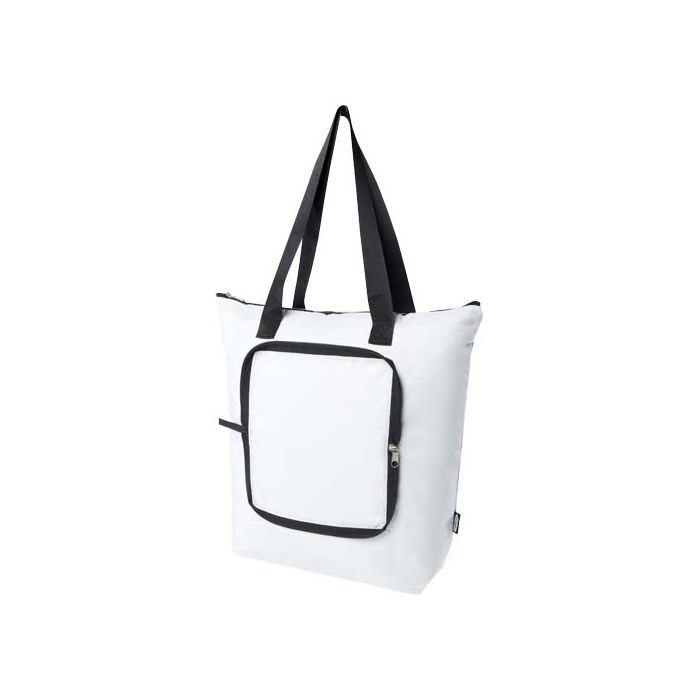 Składana torba termiczna EcoFold z materiału RPET, o pojemności 15 l-Biały – Gift Design