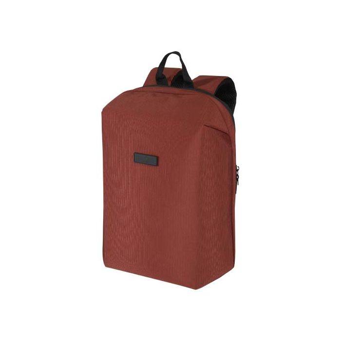 Luma plecak na laptopa z ekranem o przekątnej 15 cali z płótna z recyklingu z certyfikatem GRS o pojemności 10 l-Ceglasty – Gift Design
