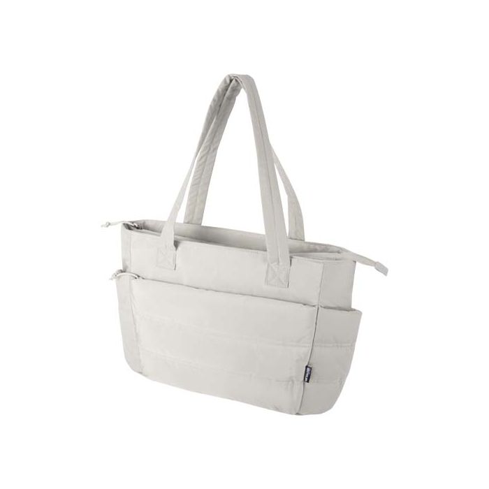 Puffer torba na zakupy z certyfikatem GRS z recyklingu na laptopa o przekątnej 15,6 cala, 18 l -Piaskowiec – Gift Design