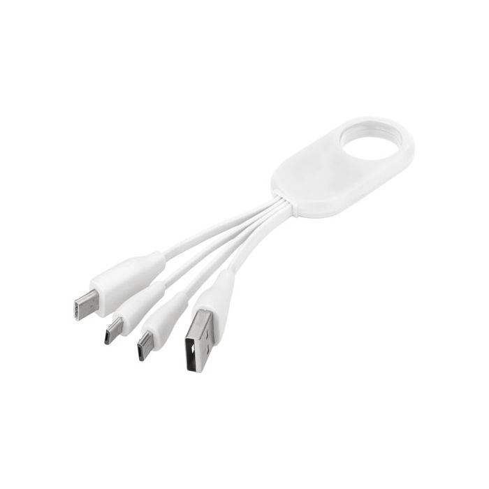Kabel do ładowania z końcówką USB typu C 4w1 Troup-Biały – Gift Design