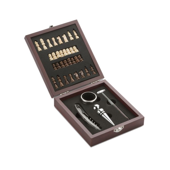 Zestaw do wina z szachami TREBB – Gift Design
