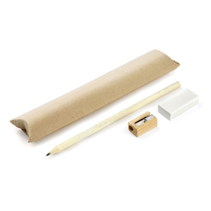 Komplet EKO (ołówek, gumka, temperówka) – Gift Design