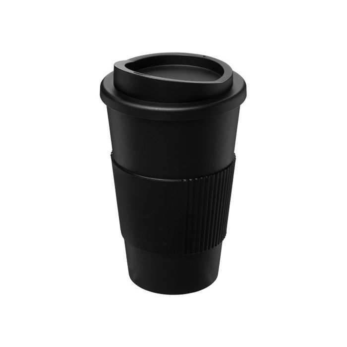 Kubek termiczny z serii Americano® o pojemności 350 ml z uchwytem-Czarny – Gift Design