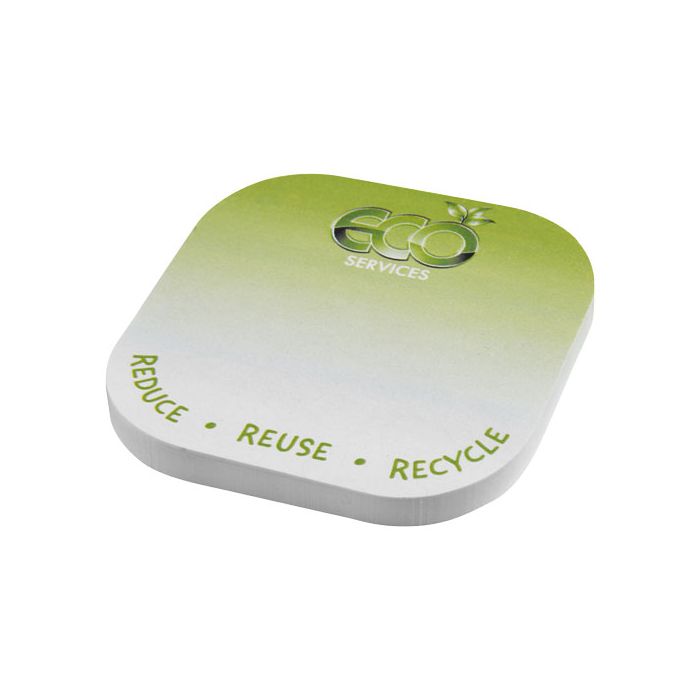 Sticky-Mate® karteczki samoprzylepne z materiałów z recyklingu w kształcie strzałki-Biały – Gift Design