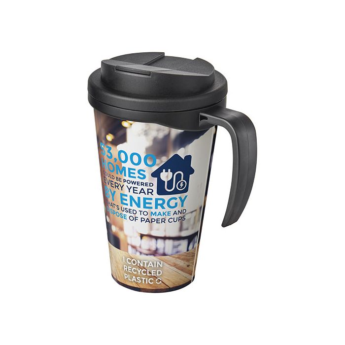 Kubek Brite-Americano® 350 ml z wieczkiem zapobiegającym rozchlapaniu-Czarny – Gift Design