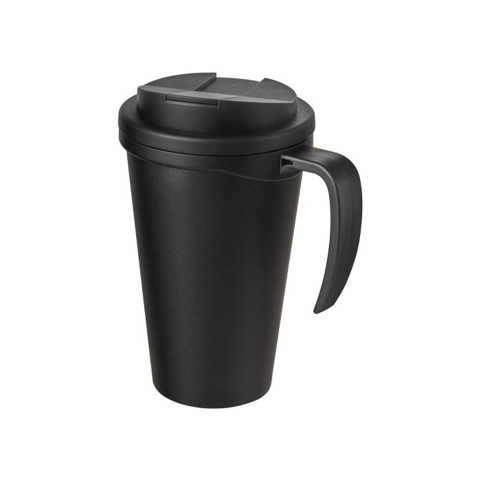 Americano® Grande 350 ml mug with spill-proof lid-Czarny – Gift Design
