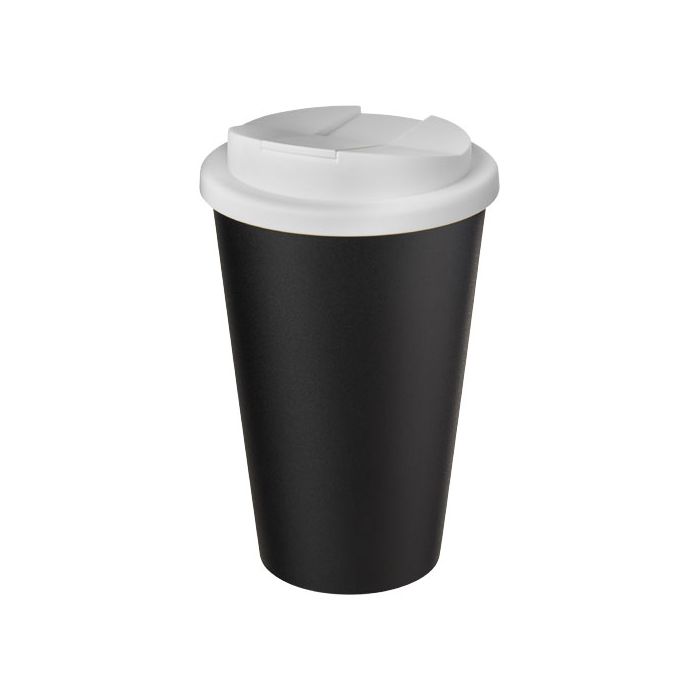 Kubek Americano® Eco z recyklingu o pojemności 350 ml z pokrywą odporną na zalanie-Biały – Gift Design