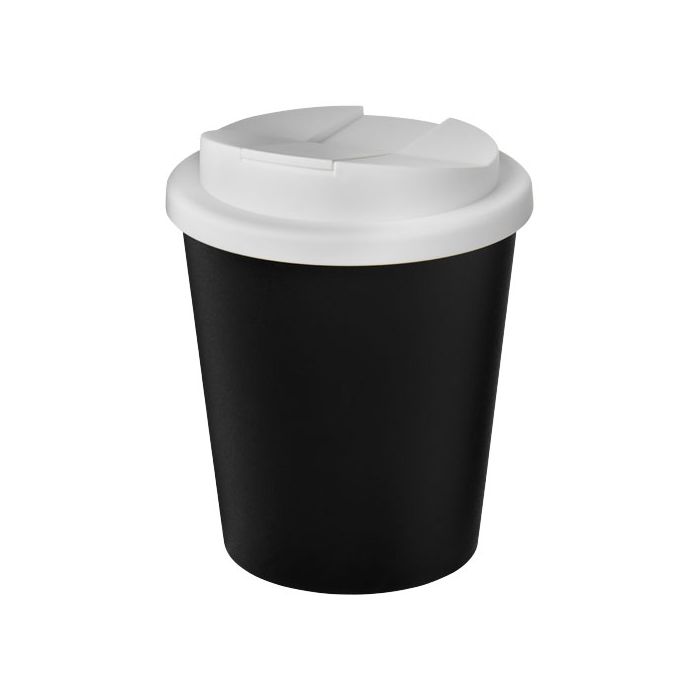 Kubek Americano® Espresso Eco z recyklingu o pojemności 250 ml z pokrywą odporną na zalanie -Czarny – Gift Design