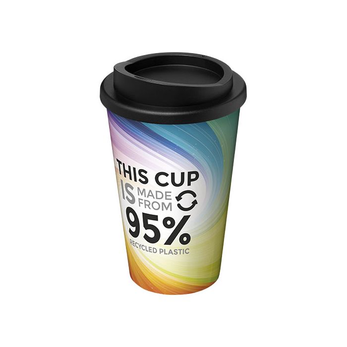 Brite-Americano® Recycled kubek izolowany o pojemności 350 ml-Biały – Gift Design