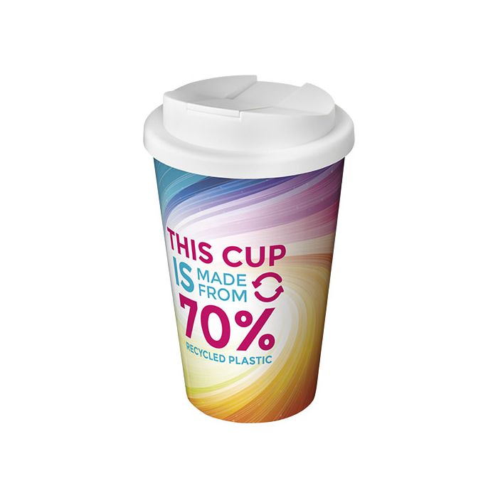 Brite-Americano® Eco szczelny kubek izolowany o pojemności 350 ml-Biały – Gift Design