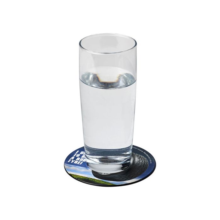 Podkładka okrągła Brite-Mat® z recyklingowanego materiału-Czarny – Gift Design