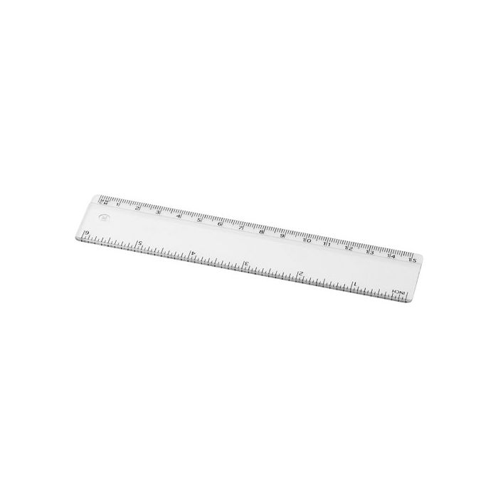 Linijka Renzo o długości 15 cm wykonana z tworzywa sztucznego-Przezroczysty klarowny – Gift Design