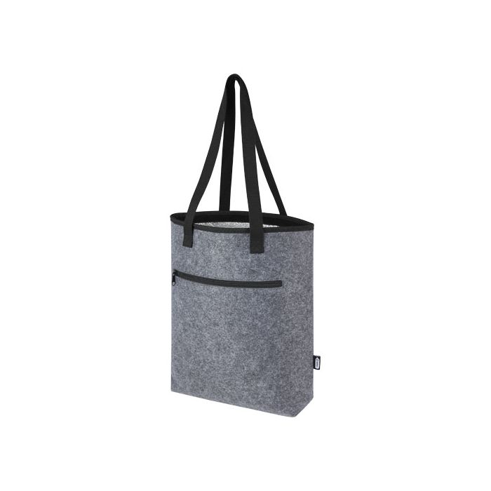 Felta torba termoizolacyjna na zakupy z filcu z recyklingu posiadającego certyfikat GRS o pojemności 12 l-Średni szary – Gift Design
