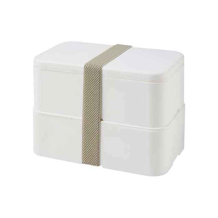 MIYO POP dwupoziomowe pudełko śniadaniowe 700+700 ml-Biały – Gift Design