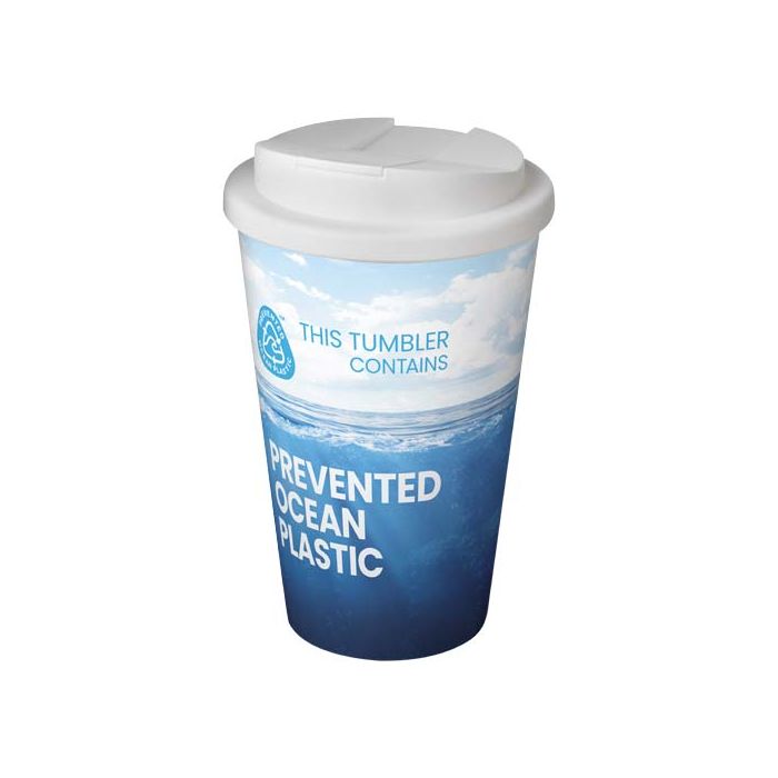 Brite-Americano® POP 350 ml termoizolowany kubek z pokrywką zabezpieczającą przed rozlaniem-Biały – Gift Design