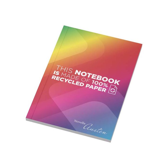 Notatnik A6 Novella Austen z miękką okładką wykonaną z materiału z recyklingu, 50 kartek-Biały – Gift Design